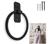 Mystic Colonial Cast Iron Towel Bar Rustic Wall Mounted Metal Rack for Bathroom, Kitchen, or Entryway, Black Heavy-Duty Towel Holder (6.25", Rustic Victorian Wall Mounted)