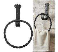 Mystic Colonial Cast Iron Towel Bar Rustic Wall Mounted Metal Rack for Bathroom, Kitchen, or Entryway Black Heavy-Duty Towel Holder (7.3"", Victorian Wall Mounted)