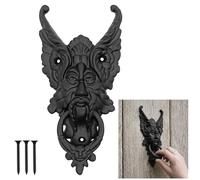 Mystic Colonial Oberon Door Knocker - 8.2" x 3.9" Handmade Black Cast Iron Front Door Knocker - Sturdy & Durable Vintage Fairy Tale Inspired Home Décor