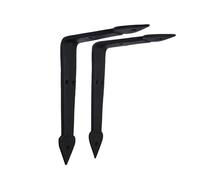 Mystic Colonial Shelf Brackets - Cast Iron 13" Decorative L Brackets for Wall Mounted Shelves, Heavy Duty Vintage Rustic Industrial Style - Set of 2 Black