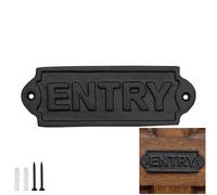 Mystic Colonial Solid Cast Iron Vintage Entry Sign for Doors Handmade Hardware Accessory