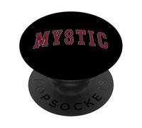 Mystic Connecticut Souvenir College Style Red Text PopSockets Adhesive PopGrip