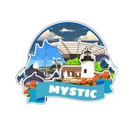 Mystic Connecticut USA America Fridge Magnet 3D Wooden City Travel Souvenirs Handmade Crafts Refrigerator Magnets Stickers Home Decor Collection Gift