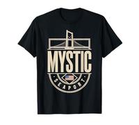 Mystic Connecticut Vintage Harbor Bridge Souvenir T-Shirt