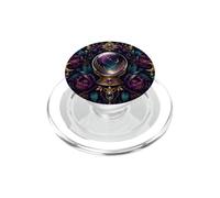 Mystic Crystal Ball Celestial Moon Purple Floral Fortune Tel PopSockets PopGrip for MagSafe