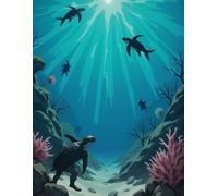 Mystic Deep Sea Journal: Darker Ocean Tones with Whimsical Sea Life - Graph Notebook for Kids: A magical marine world filled with cheerful creatures and a splash of mystery