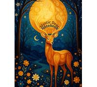 Mystic Deer Notebook: Moonlit Forest Fantasy Journal (8.5 x 11, 110 Lined Pages)
