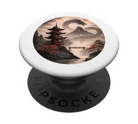 Mystic Dragon Aesthetic, Japanese Fantasy Apparel. PopSockets Adhesive PopGrip