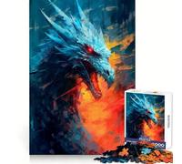 Mystic Dragon Painting 1000 Pieces Jigsaws Adults Puzzles Gifts Memory Upgrade Leisure Time Sharp Cut Wall Art Decor (50x75cm)