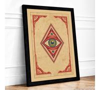 Mystic Eye Mandala Maximalist Framed Wall Art Print A2 Black