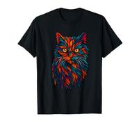 Mystic Feline Cat Vibes, Colorful Tribal Jungle Art T-Shirt