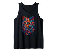 Mystic Feline Cat Vibes, Colorful Tribal Jungle Art Tank Top