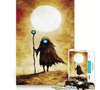 Mystic Figure Under The Moon 1000 Piece Jigsaws for Adults Puzzle Focus Brain Toy Quiet Fun Tight Edge Santa Wish Item (50x75cm)