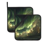 Mystic Flow Square Heat Resistant Trivet Set for Baking and Barbecue With Extra Thick Fabric Design