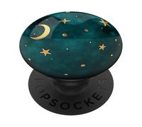 Mystic Forest Elegant Dark green color crescent moon PopSockets Adhesive PopGrip