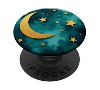 Mystic Forest Elegant Dark green color crescent moon PopSockets Adhesive PopGrip