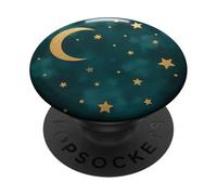 Mystic Forest Elegant Dark green color crescent moon PopSockets Adhesive PopGrip
