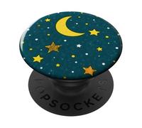 Mystic Forest Elegant Dark green color crescent moon PopSockets Adhesive PopGrip
