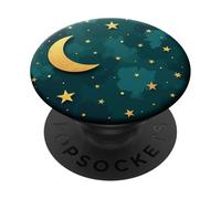 Mystic Forest Elegant Dark green color crescent moon PopSockets Adhesive PopGrip