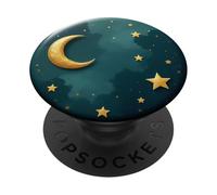 Mystic Forest Elegant Dark green color crescent moon PopSockets Adhesive PopGrip