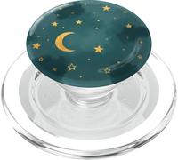 Mystic Forest Elegant Dark green color crescent moon PopSockets PopGrip for MagSafe