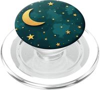Mystic Forest Elegant Dark green color crescent moon PopSockets PopGrip for MagSafe