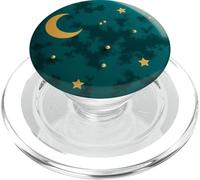 Mystic Forest Elegant Dark green color crescent moon PopSockets PopGrip for MagSafe