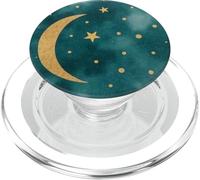 Mystic Forest Elegant Dark green color crescent moon PopSockets PopGrip for MagSafe