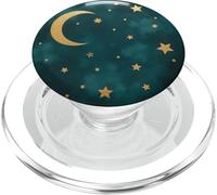 Mystic Forest Elegant Dark green color crescent moon PopSockets PopGrip for MagSafe