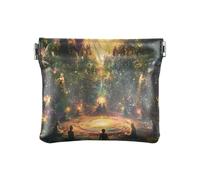 Mystic Forest Meditation Dark Wallets for Women Small, Id Holder Wallet, Womens Wallet Slim, Mystic Forest Meditation Dark, 4.33x3.74In, Mystic Forest Meditation Dark
