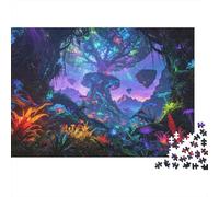 Mystic Forest Puzzle for Adults 1000Pc Recyclable Dark Neon Senior Puzzles Impossible Hard Difficult Challenging Relieve Senile Dementia Activity 70x50cm/1000pcs