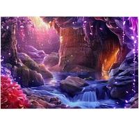 Mystic Forest Waterfall Cascade 500 Piece Wooden Jigsaw Puzzle, Holiday Challenge Toy Gift 20.5x15 Inch