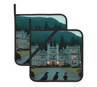 Mystic Fortress Square Heat Resistant Trivet Set for Baking and Barbecue With Extra Thick Fabric Design