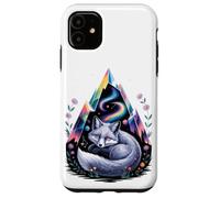 Mystic Fox Galaxy Crystal Mountain Aurora Stars Floral Case for iPhone 11