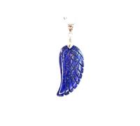 MYSTIC GEMS Lapis Lazuli Angel Wing Natural Gemstone Pendant Necklace 50cm with Pouch Chakra Balancing Reiki Protection Amulet, Spiritual Energy Stone for Women & Men