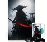 Mystic Ghost Samurai︰ Red Katana Legend 1000 Piece Jigsaw Puzzles for Adults Memory Gain Peaceful Time Design Assembly Premium Gift (38x52cm)
