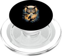 Mystic Great Horned Owl Moonlit Night PopSockets PopGrip for MagSafe