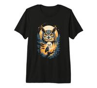 Mystic Great Horned Owl Moonlit Night Premium T-Shirt