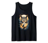 Mystic Great Horned Owl Moonlit Night Tank Top