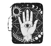Mystic Hand Eye Occult Art File Folders Expanding Multiple Pockets 3 Ringing 1.5 inch Binder with Zipper with Zipper Closure for Document Storage