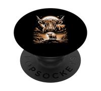 Mystic Highland Cow Sacred Sunrise Landscape PopSockets Adhesive PopGrip