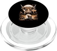 Mystic Highland Cow Sacred Sunrise Landscape PopSockets PopGrip for MagSafe