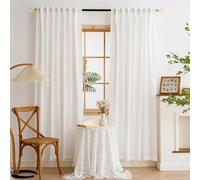 MYSTIC-HOME Sheer Curtains 95 Inches Long 2 Panels White 100% Privacy Light Filtering Drapes for Bedroom & Living Room, Cortinas Para Sala with Soft Voile Fabric&Rod Pocket/Back Tab Design 52"W x 95"L