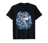Mystic Ice Wolf in Snowy Pine Forest Winter T-Shirt
