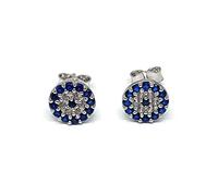 MYSTIC JEWELS By Dalia - 925 Sterling Silver Earrings - Turkish Eye with Cubic Zirconia