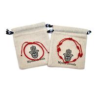 MYSTIC JEWELS by Dalia - Bracelet with Knots Red Thread - Bracelet Protection and Evil Eye Adjustable Lucky Charm Handmade Unisex, 19 centimeters, Polyester