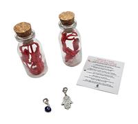 MYSTIC JEWELS by Dalia - Kabbalah Bracelet - 7 Knots Red Thread - Unisex - Adjustable - Evil Eye Protection, Good Luck (2 pieces + 2 Bottles)