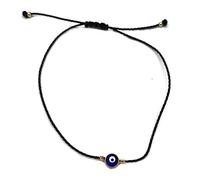 MYSTIC JEWELS by Dalia Red Thread Bracelet, Blue Rotating Turkish Eye for Good Luck, Plastic (Black)