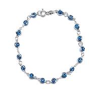 MYSTIC JEWELS By Dalia - Silver Bad Eye Bracelet - 19 cm (Light Blue)
