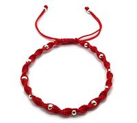 MYSTIC JEWELS - Colorful Thread Kabbalah Bracelet with Balls, Amulet, Evil Eye Protection, Good Luck, Metal Free